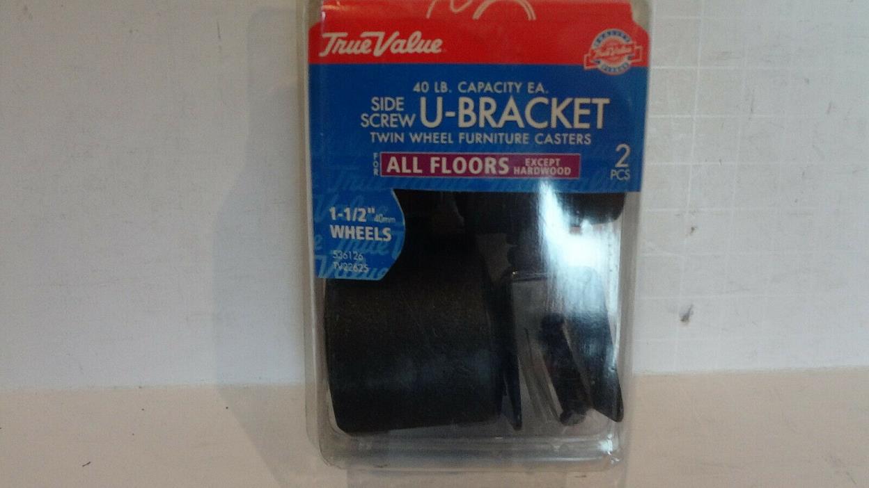 Twin wheel furniture casters side screw U-Bracket 1-1/2