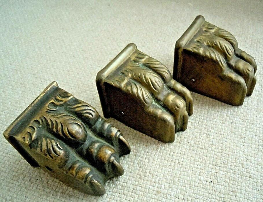 Antique 3 Brass ClawFoot Feet Furniture Legs Hardware Salvage Parts, K & E Co.