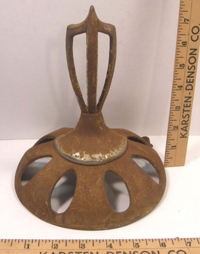 ANTIQUE CAST IRON PARLOR STOVE TOPPER CAP WITH FINIAL MARK RAISED EBR 18STEELBOX