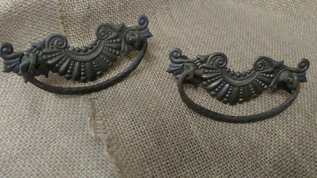 Pair of Antique Victorian Aesthetic Drawer Pulls