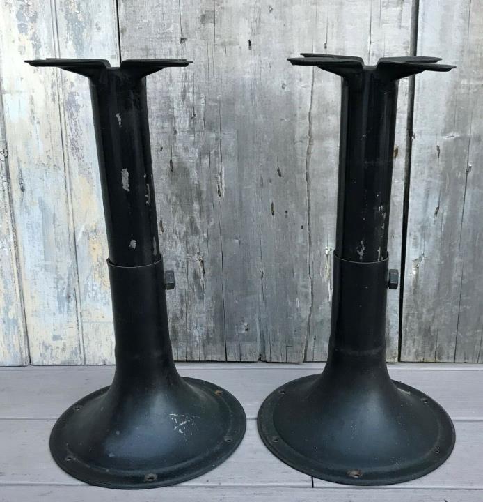 Antique Pair Kenney Bros & Wolkins Adjustable Iron Industrial Chair Bases Legs