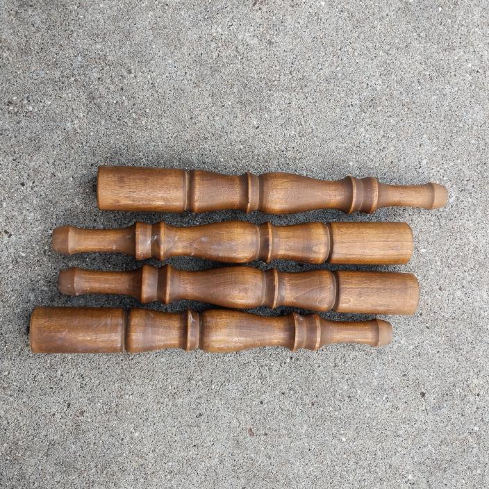 SET 4  Vintage Mid-Century Turned Wood Coffee 14
