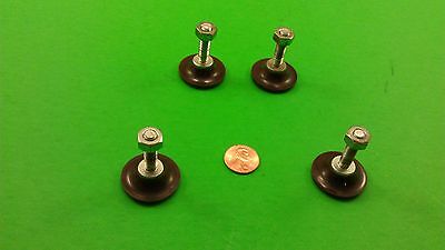 4 TINY VINTAGE FURNITURE LEGS WITH 4 NUTS