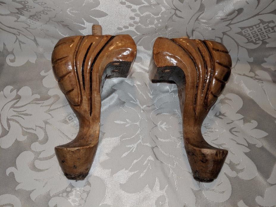 Vintage Furniture wood legs set of 2