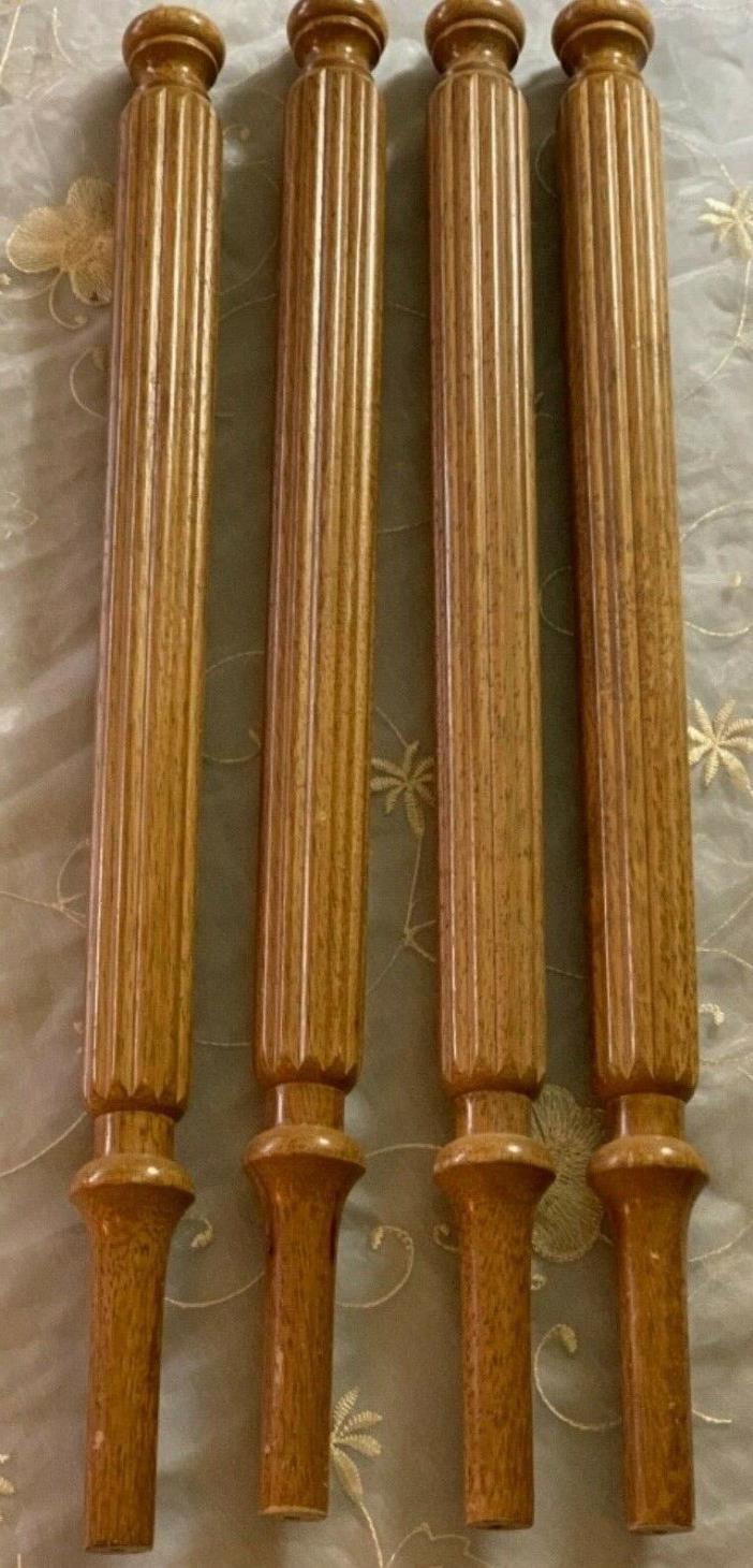 Set Of 4 Wood Fluted Column Table Legs  Pencil Legs Outstanding Wood-Grain 24