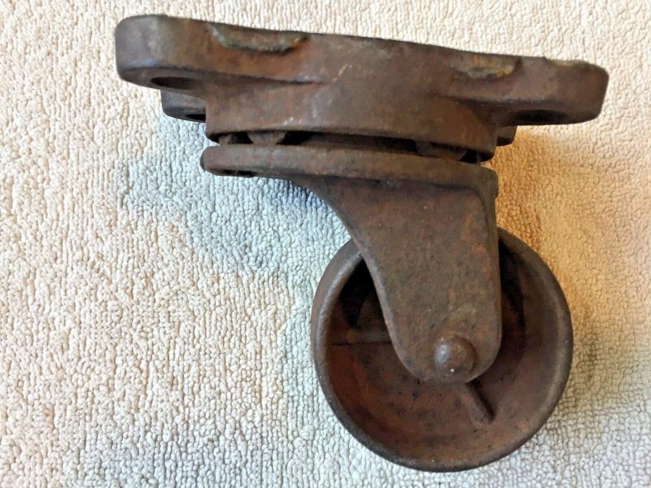 M.S.SCHENCK Plate Castor caster Pat.1879 Conn. Industrial Cast Iron