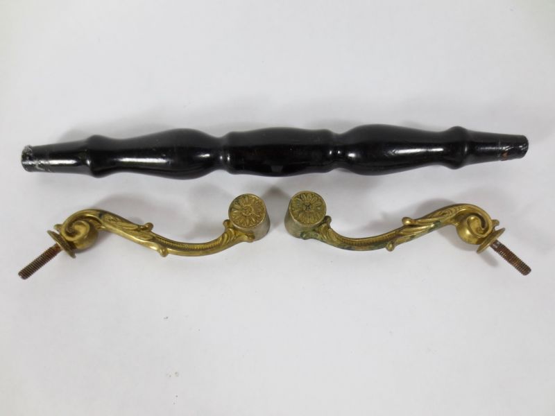 Tea Cart Handle -Made in Italy Parts Black Lacquer Brass or Bronze