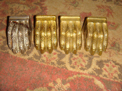 Set of 4 Antique Metal Claw Feet / Foot Hardware - Free Shipping