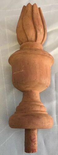 Beautiful 8” Wood Turned Solid Mahogany NOS  Salvage FINIALS Curtis Rod End