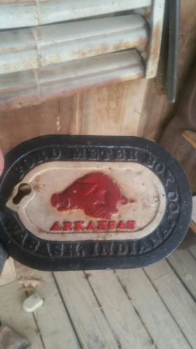 Ford Meter Box Co. Water  Antique Cast Iron Arkansas Razorback
