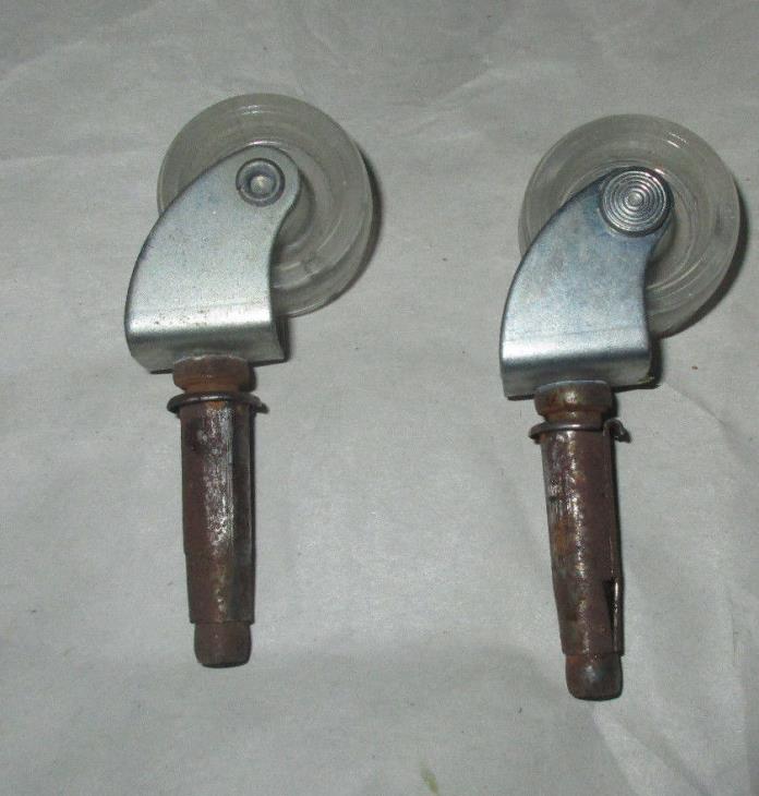 Two old castors, total length 3 2/8