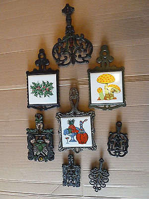LOT of Vintage Cast Iron Kitchen Trivets, Great and Unique, LOOK!!!