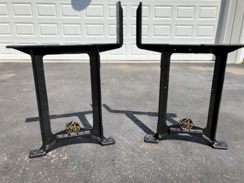 Antique C.1930’s Restored General Electric GE Cast Iron Industrial Table Legs