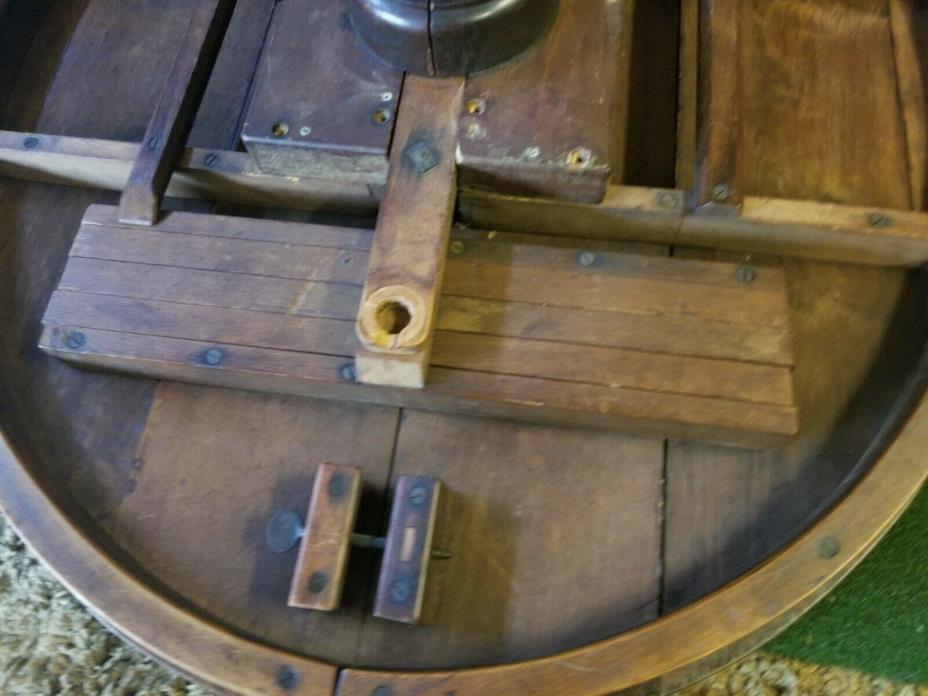 ANTIQUE 1880s SALVAGED WOODEN TABLE LEAF EXTENSION MECHANISM & LOCKING HARDWARE