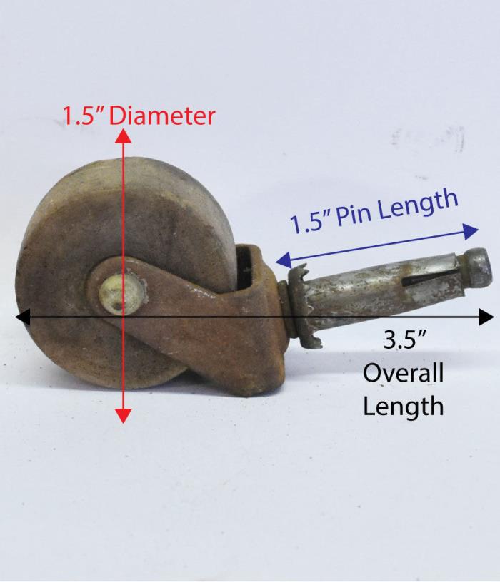 Vintage Wood Wheel Caster Hardware Dresser Washstand Furniture Replacement