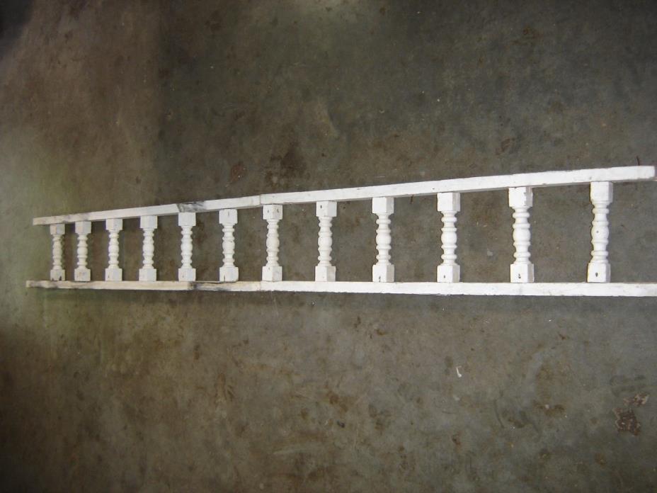 Porch Rail 2 Pcs. Painted White  some paint loss Each section has 6 turnings 456