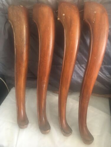 Vtg 28” Architectural Salvage Wood Curved Queen Ann Cabriole Table Legs