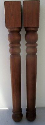 PAIR CHUNKY CHERRY KITCHEN ISLAND SUPPORTS CONSOLE TABLE LEGS 34 1/2