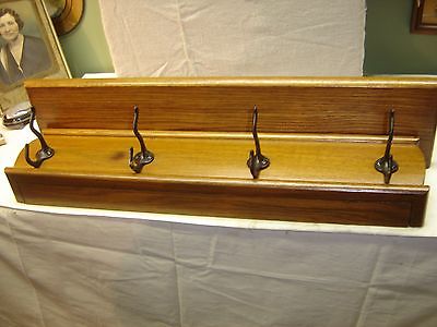 Oak Shelf with 4 Acorn Hooks.  8331