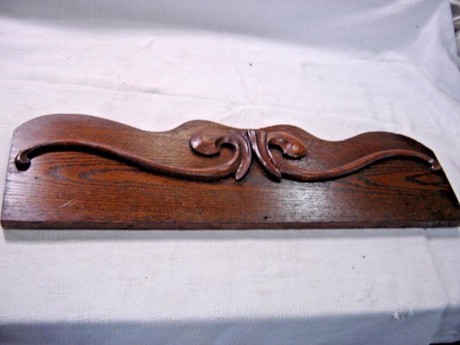 Antique Oak Salvage Pediment with Applied Carving  468