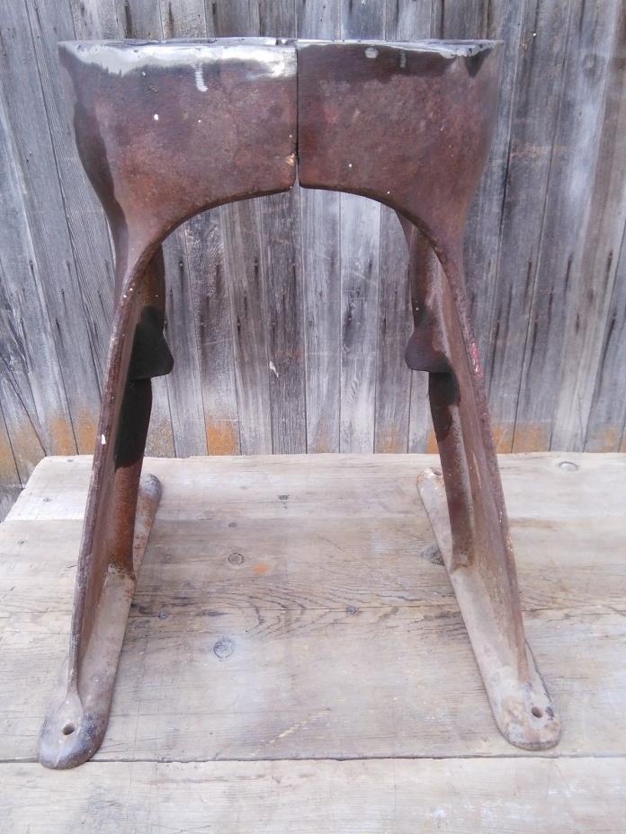 Antique Cast Iron Machine Stand 2 Piece Bolt Together Table Base Anvil Stand