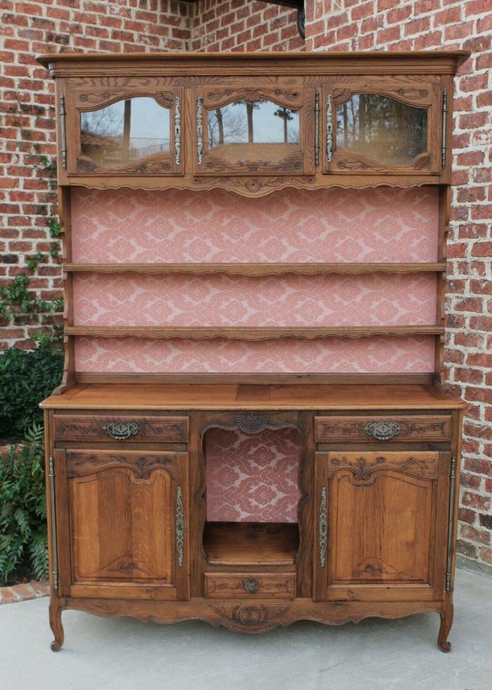 Antique French Country Oak Vaisselier Plate Dresser Buffet Sideboard Cabinet