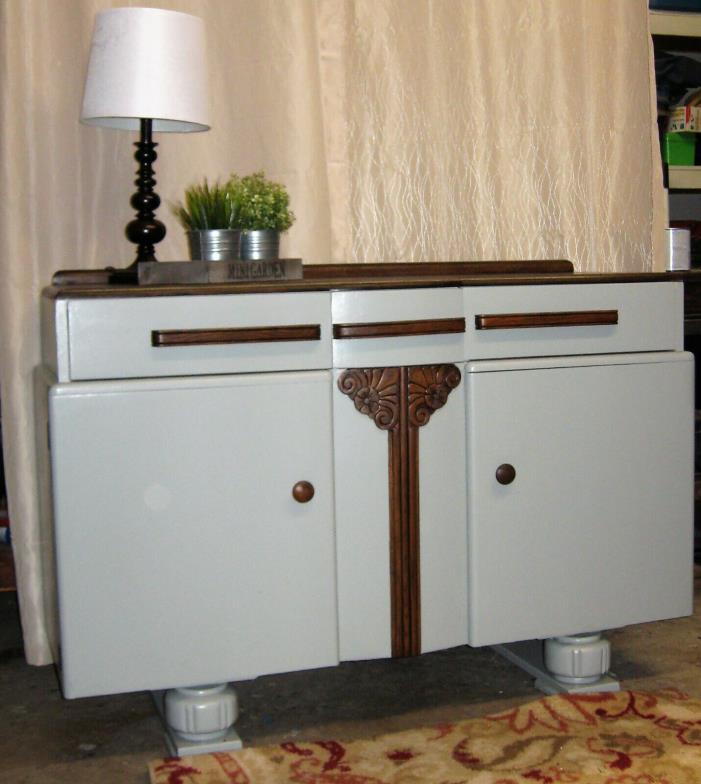 Art Deco Buffet Cabinet Display Case Hutch Buffet Server Media Console Sideboard