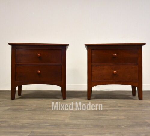 Pair Ethan Allen Cherry Nightstands American Impressions Arts Crafts Mission