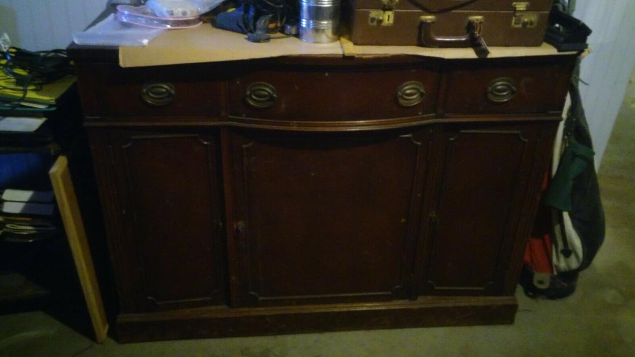 Antique Duncan Phyfe Buffet Console Mahogany Cabinet