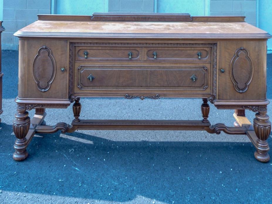 Antique Vintage Dining Room Extra Long Buffet Cabinet/Table