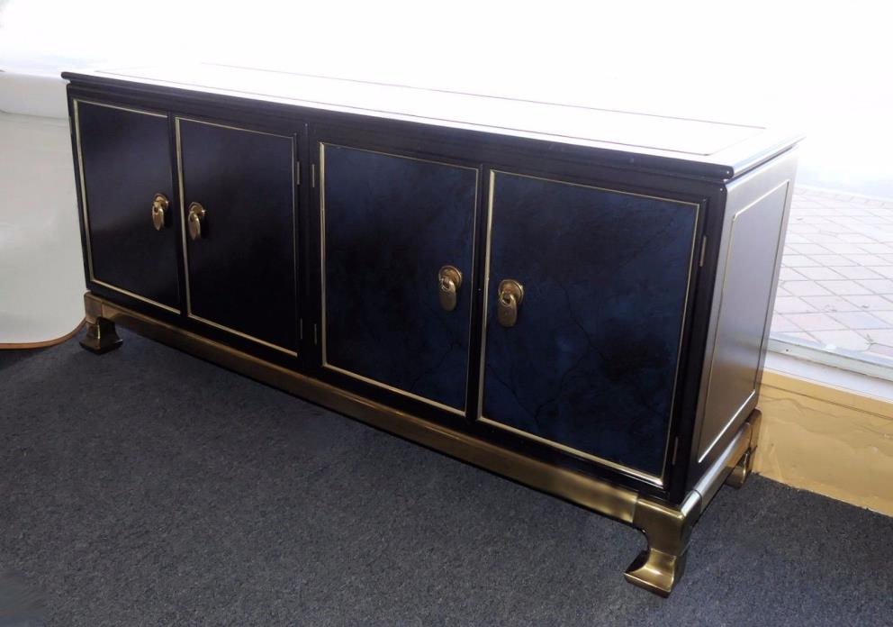 1617-101:  MASTERCRAFT Asian Modern Credenza with Brass Accents