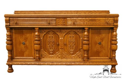 1920’s Antique Jacobean Gothic Revival Solid Oak 67
