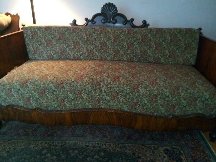Antique Empire Daybed Walnut Victorian Sofa