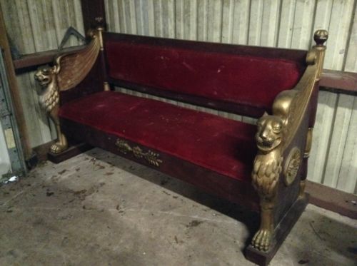 Antique Sofa / Bench Lions head 1900-1910 Carnival ride made in Tampa only one!