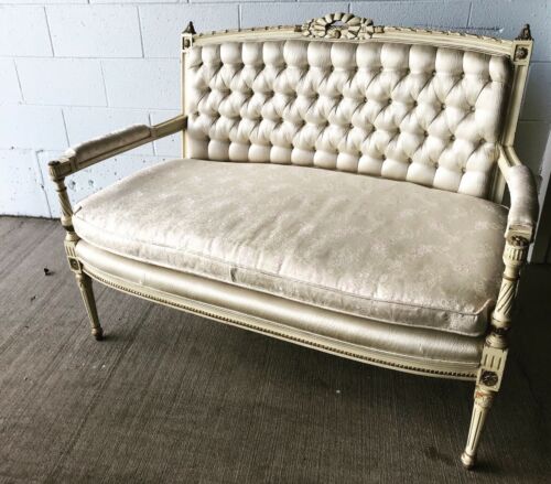 tufted french settee