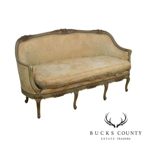 French Louis Style Antique Paint Frame Sofa