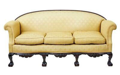 EARLY 20TH CENTURY CHIPPENDALE REVIVAL CARVED MAHOGANY SOFA