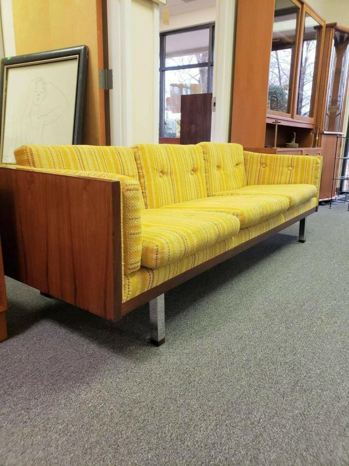 Mid-century Modern Danish Jydsk Mobelvaerk Cased Rosewood & Yellow Sofa