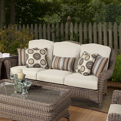 South Sea Rattan Provence Sofa with Cushions Aquamarine