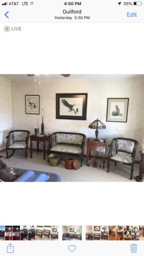 antique settee and chairs