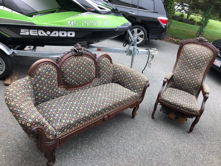 Antique Victorian Couch and Chair