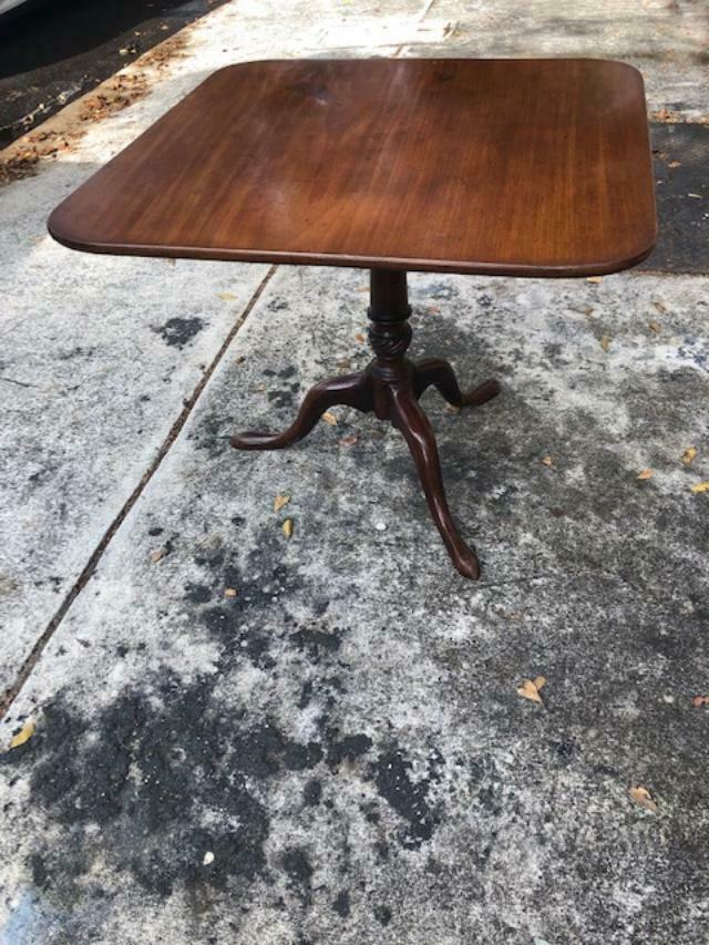 Antique Mahogany English Georgian Style Side or Tripod Table