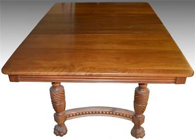 17229 Victorian Walnut Claw Foot Dining Table w/ 2 Leaves