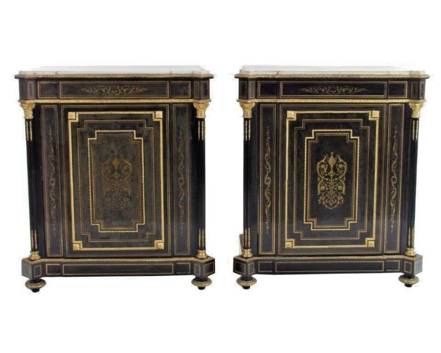 Napoleon III French Gilt Bronze Mount Brass Inlaid Cabinets CIRCA 1850 SALE!!!