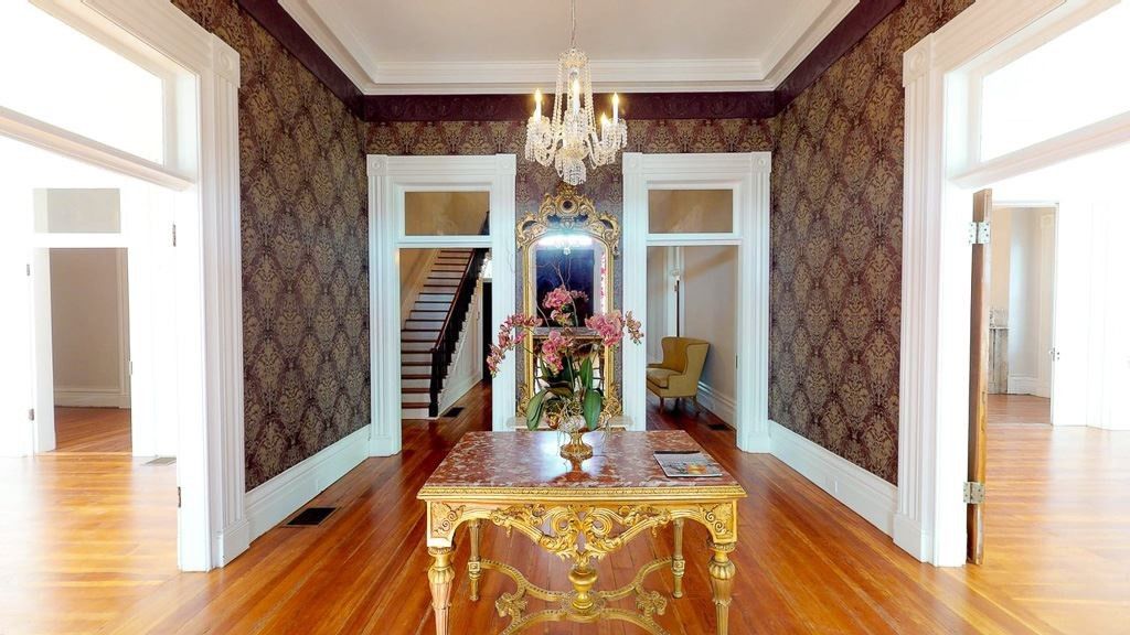 Gold leaf marble foyer table circa 1800's