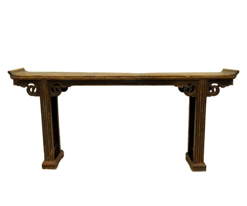 1829-401: Antique 19th Century Asian Yew Wood Alter Table or Console Table