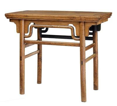 19TH CENTURY CHINESE CARVED ELM OCCASIONAL TABLE