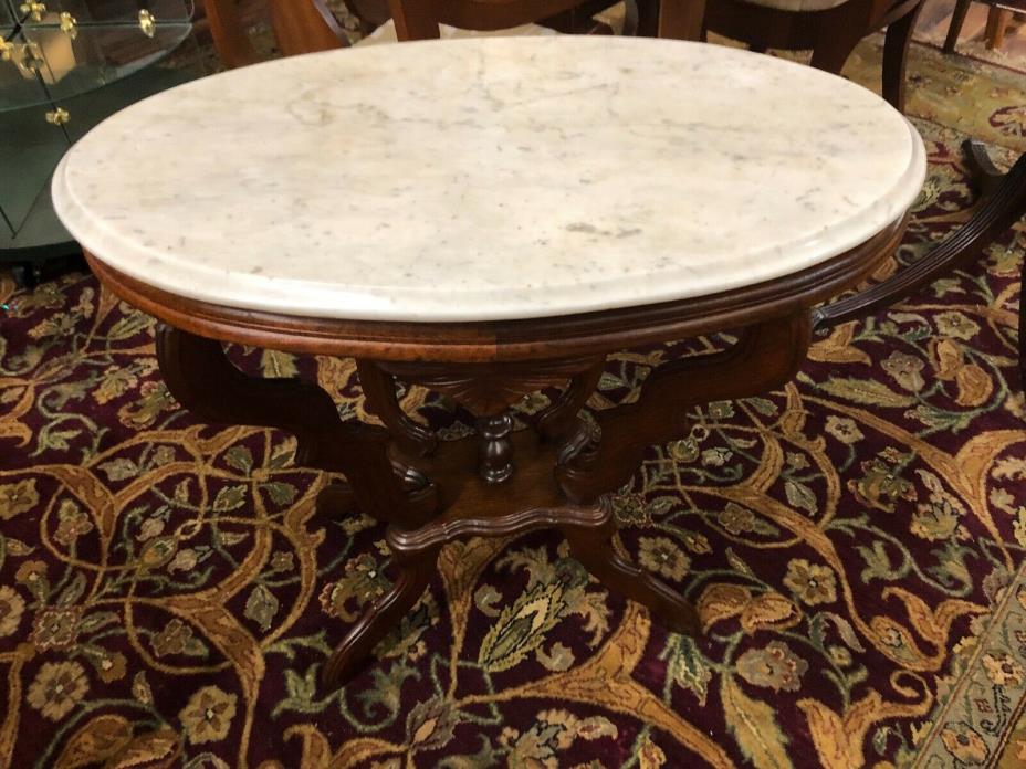 Outstanding  Antique Victorian Marble Top Side Table