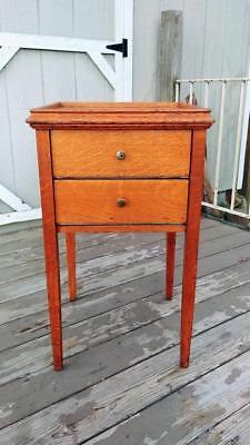 Antique Quarter Sawn Tiger Oak Drop Down Drawer File Filing Table Stand Cabinet
