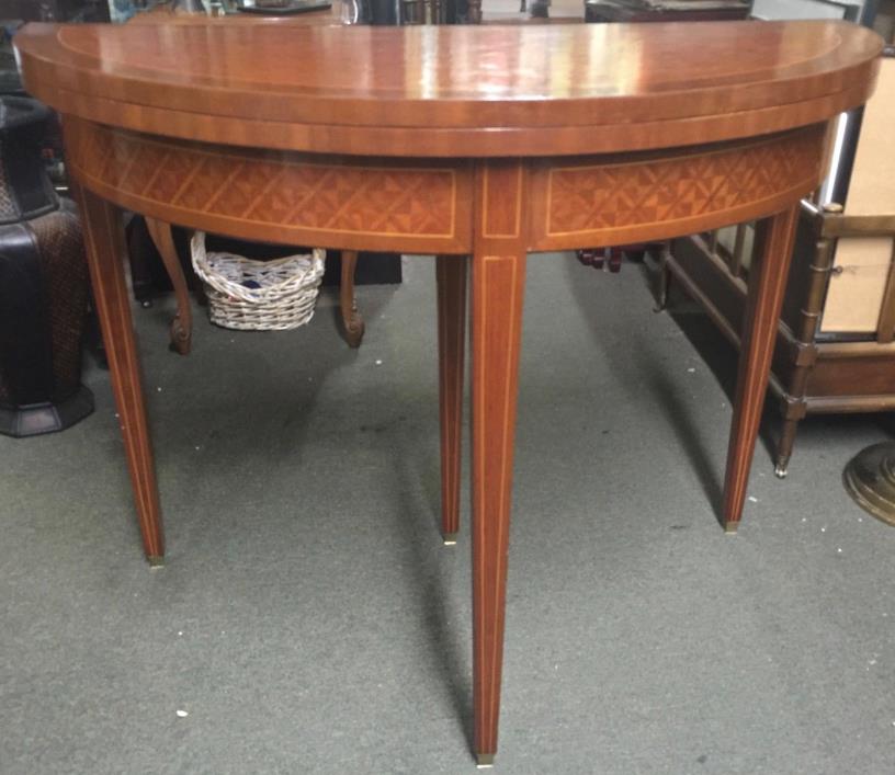 French Style Demilune Game Table